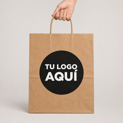 Bolsas Delivery Papel Kraft Personalizada - 1000 Bolsas (Impresión 1 Cara 1 Color)