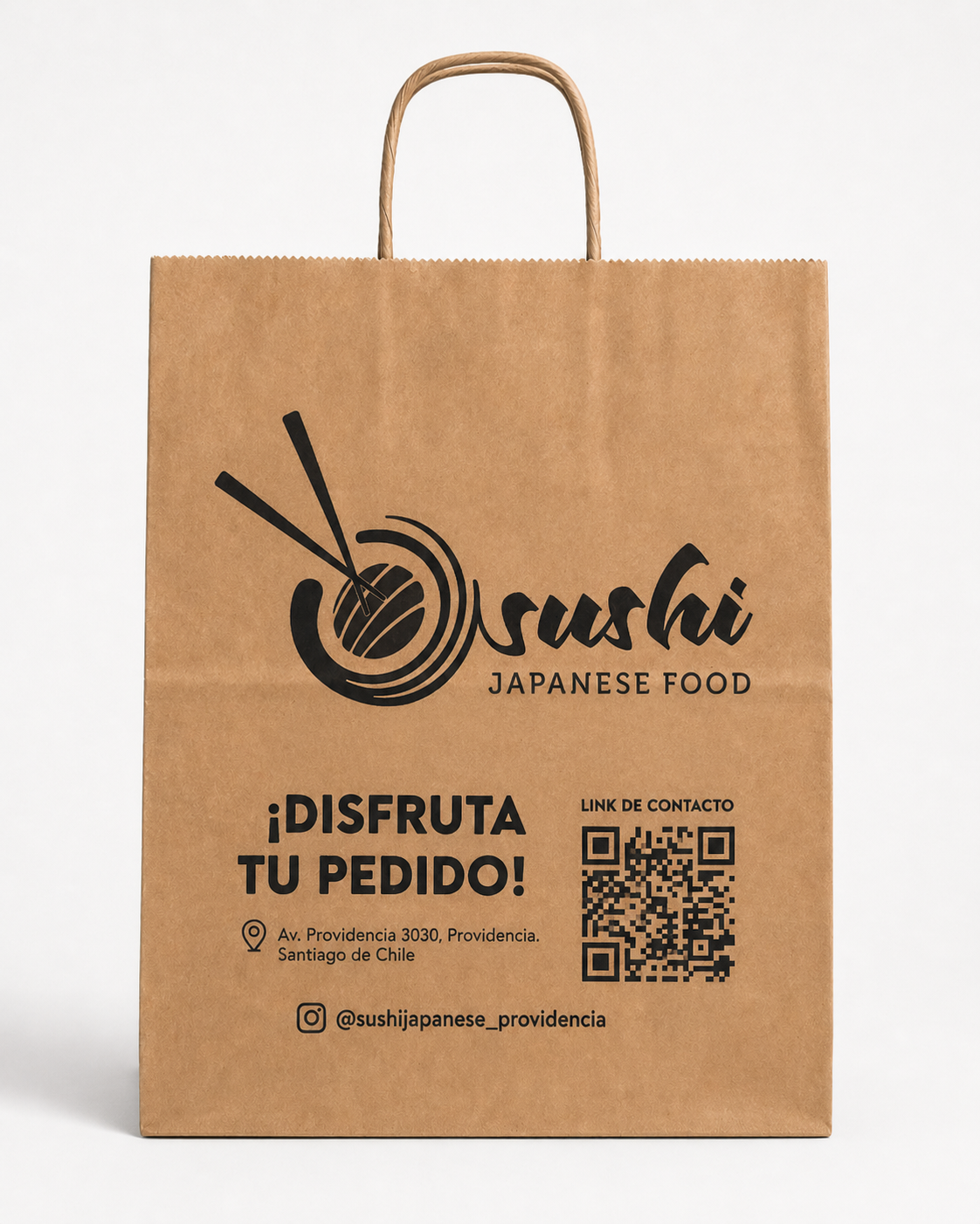 Bolsas Delivery Papel Kraft Personalizada - 1000 Bolsas (Impresión 1 Cara 1 Color)
